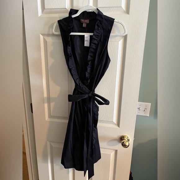 Trulli Black Ruffle Wrap Dress, size 12 NWT - Picture 1 of 5